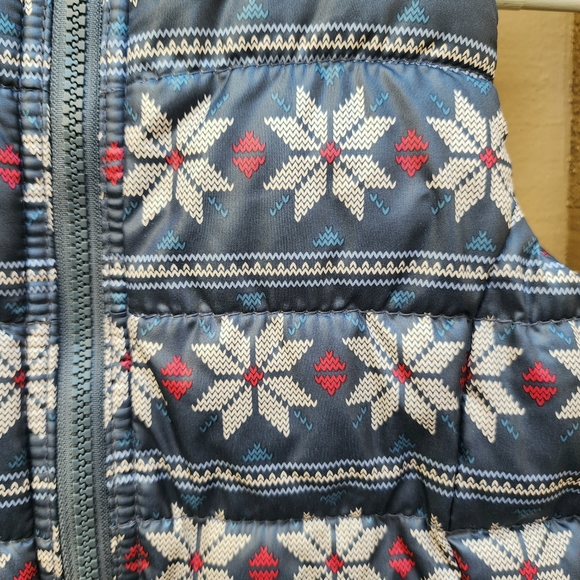 Old Navy Girls M(8) Vest Fair Isle Zip Frost Free Pockets Quilted Fleece-Lined - Picture 12 of 16